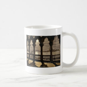 San Georgio vom Dogenpalast bei Mondlicht, Venedig Tasse