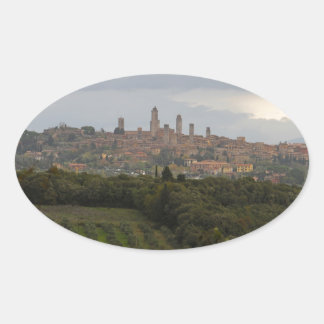 San Gimignano, Italien Ovaler Aufkleber