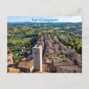 San Gimignano Stadtbild, Toskana Postkarte