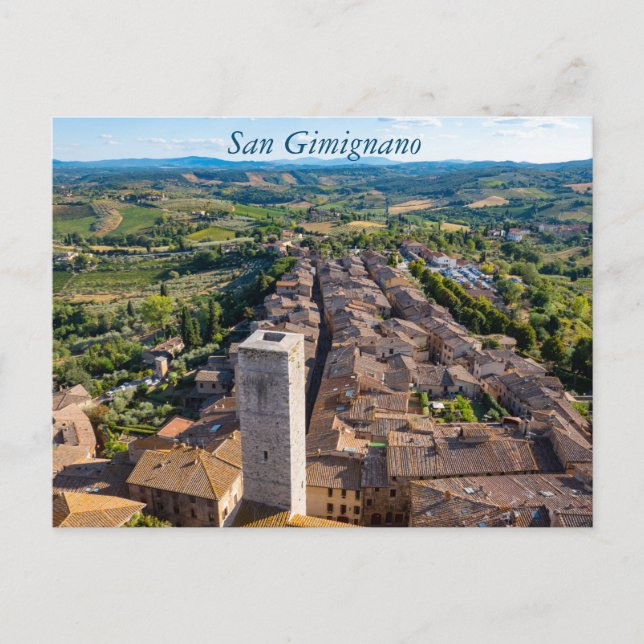 San Gimignano Stadtbild, Toskana Postkarte (Vorderseite)