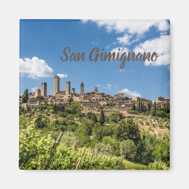 San Gimignano Toskana Italien Panorama Souvenir Magnet (Vorne)