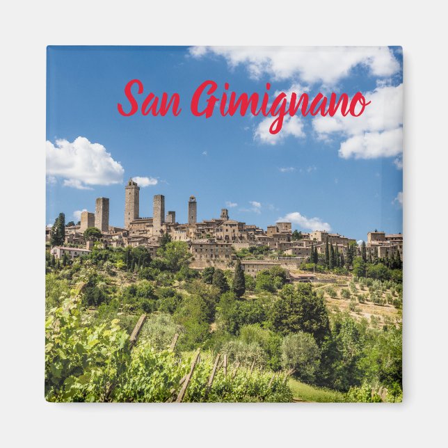 San Gimignano Toskana Italien Panorama Souvenir Magnet (Vorne)