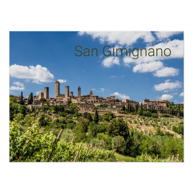 San Gimignano Toskana Italien Panorama Souvenir Poster (Vorderseite)