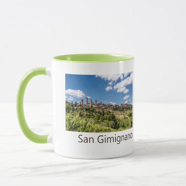 San Gimignano Toskana Italien Panorama Souvenir Tasse (Links)