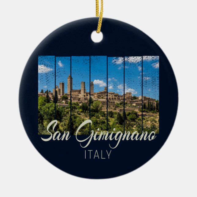 San Gimignano Toskana Italien Vinodine Panoramasic Keramik Ornament (Vorne)