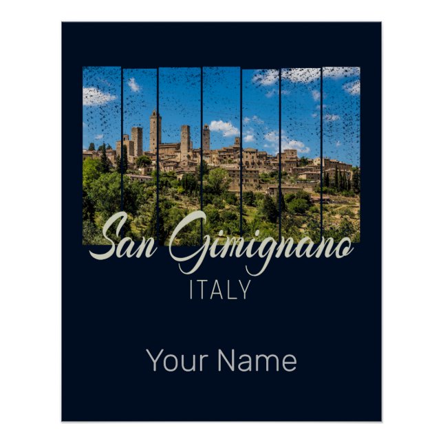 San Gimignano Toskana Italien Vinodine Panoramasic Poster (Vorderseite)