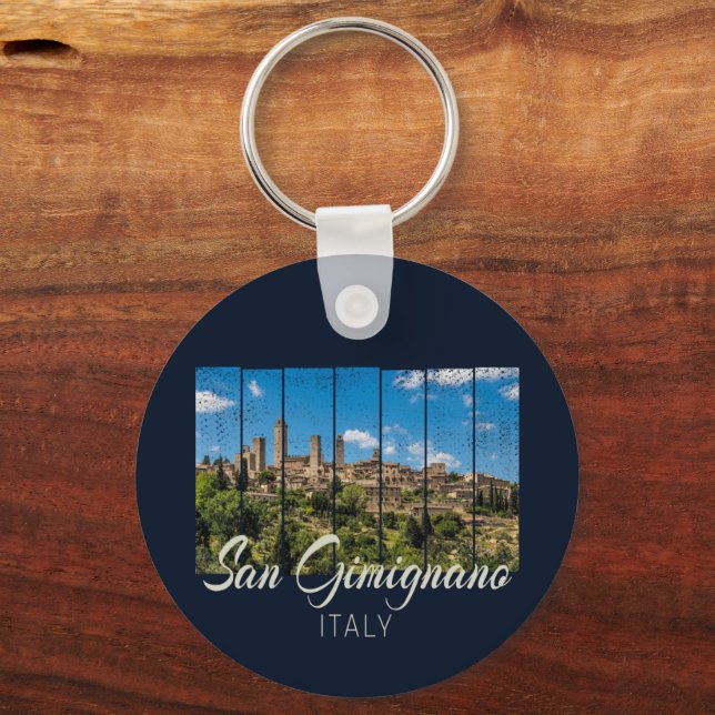 San Gimignano Toskana Italien Vinodine Panoramasic Schlüsselanhänger (Vorderseite)