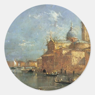 San Giorgio Maggiore durch Francesco Guardi Runder Aufkleber
