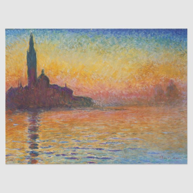 San Giorgio Maggiore in der Abenddämmerung (von Cl Seidenpapier (Vorderseite)