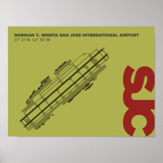 San Jose Airport (SJC) Diagramm Poster