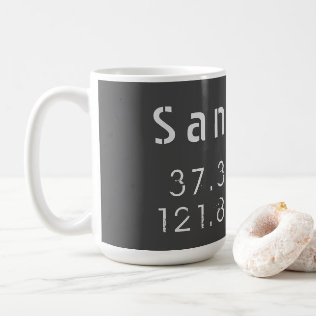 San Jose Breite Länge  Kaffeetasse (Mit Donut)