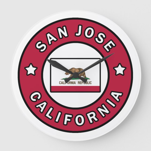 San Jose California Große Wanduhr (Vorderseite)