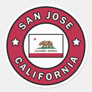 San Jose California Runder Aufkleber