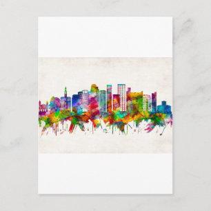 San Jose California Skyline Feiertagspostkarte