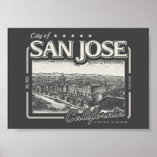 SAN JOSE CALIFORNIA VINTAG POSTER