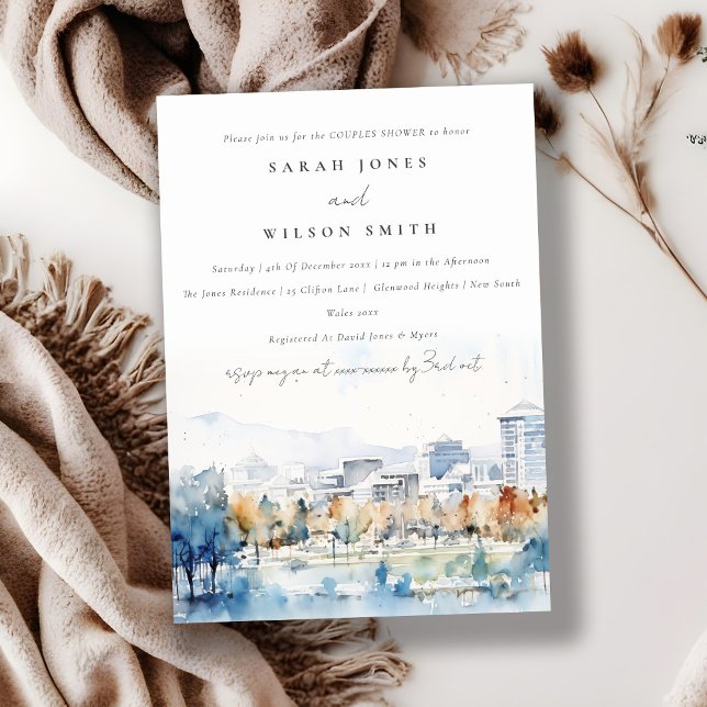 San Jose, California Watercolor Couples Dusche Einladung (Von Creator hochgeladen)