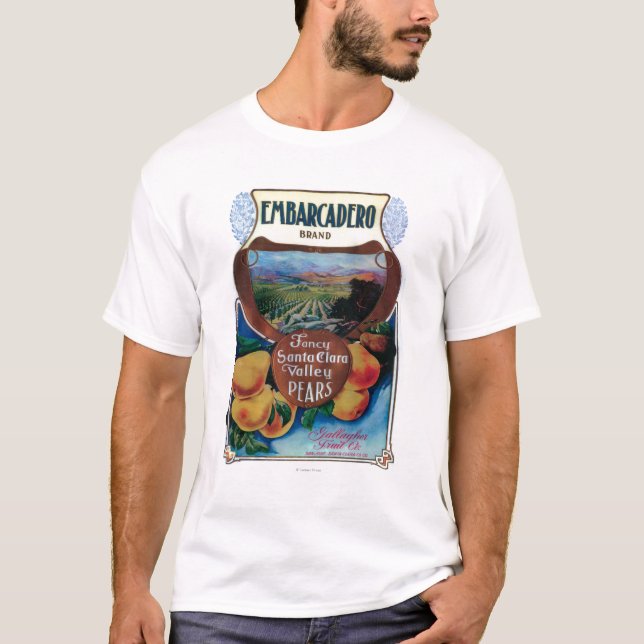 San Jose, CaliforniaEmbarcadero Birnen-Aufkleber T-Shirt (Vorderseite)