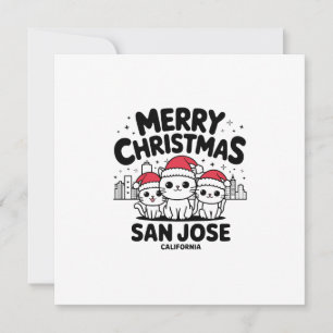 San Jose City California Frohe Weihnachten Katzen Einladung