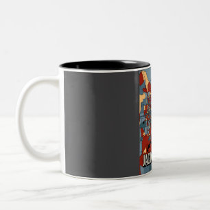 San Jose City Map - Farbenfrohe Retro Travel Earth Zweifarbige Tasse