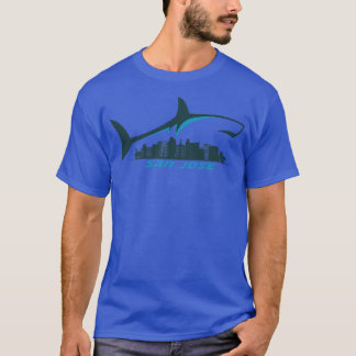 San Jose City Skyline mit Hai über Shark City T-Shirt