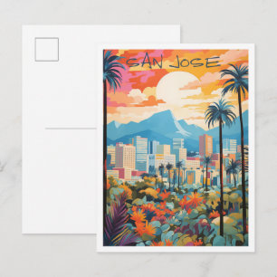 San Jose Costa Rica Retro-Reise-Kunst Postkarte