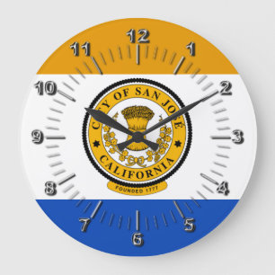 San Jose-Flagge Große Uhr