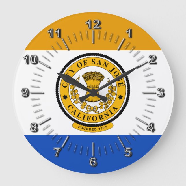 San Jose-Flagge Große Uhr (Vorderseite)