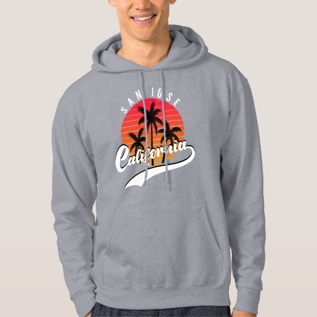 San Jose Gray Retro Sunset Hoodie (Vorderseite)