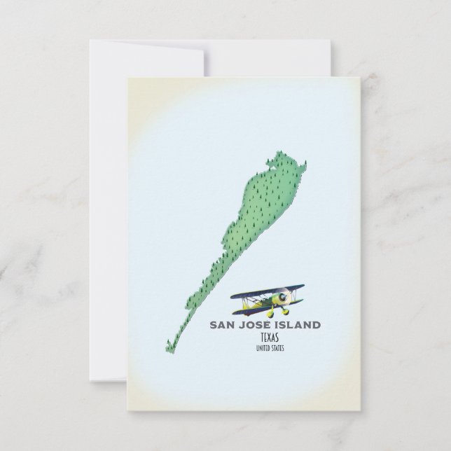 San José Island Texas USA Karte (Vorderseite)