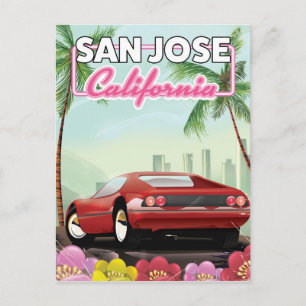 San Jose, Kalifornien, Reiseplakat Postkarte