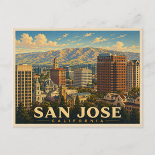 San Jose Kalifornien Vintage Reise Postkarte