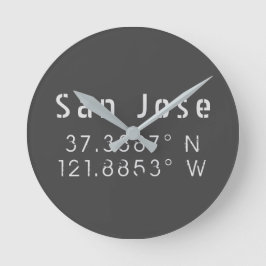 San Jose Latitude Longitude Runde Wanduhr