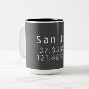 San Jose Latitude Longitude Zweifarbige Tasse