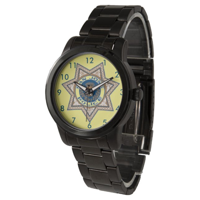 San Jose Police Abzeichen Watch Armbanduhr (Schrägansicht)