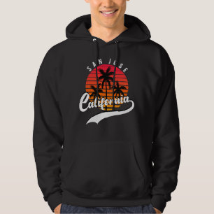 San Jose Retro Sonnenuntergang und Palmen Bäume Sc Hoodie