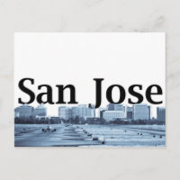 San José Skyline mit San Jose im Himmel