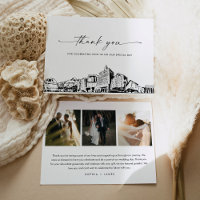 San Jose Skyline Wedding Foto Danke Karte