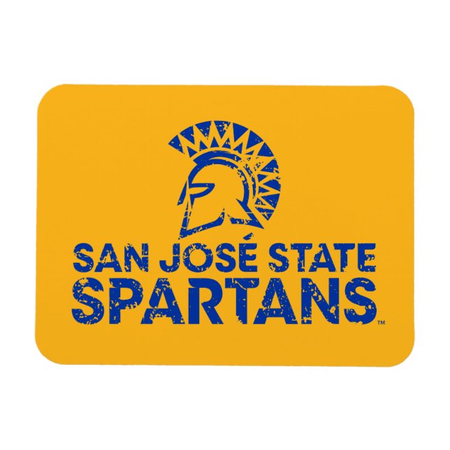 San Jose Staat Spartans Logo Wordmark stört Magnet (Horizontal)
