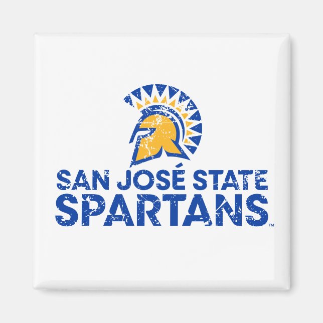San Jose Staat Spartans Logo Wordmark stört Magnet (Vorne)