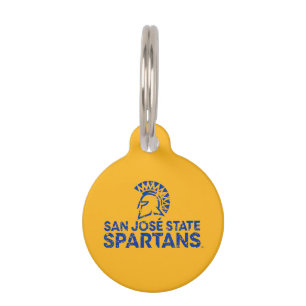 San Jose State Spartans Logo Wortmarke abgenutzt Haustiermarke