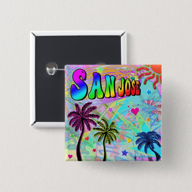 San Jose Vivid Romance Knopf Button (Vorne & Hinten)