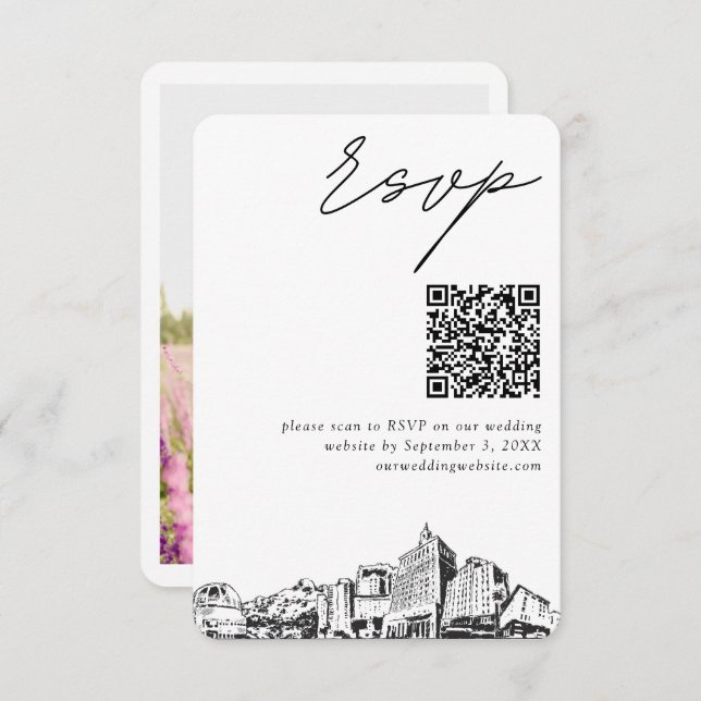 San Jose Wedding Modern UAWG QR Code Begleitkarte (Vorne/Hinten)