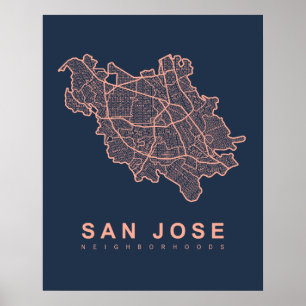 San- Josenachbarschafts-Karte Poster