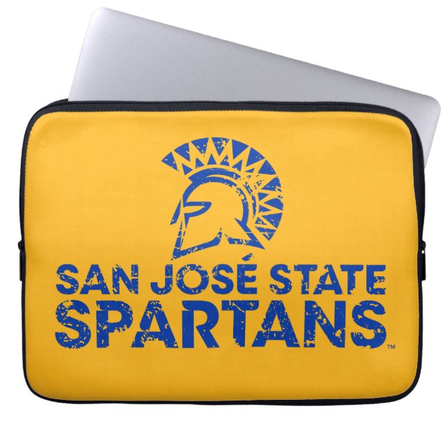 San- JoseStaat Spartans Logo Wordmark beunruhigt Laptopschutzhülle (Vorderseite)
