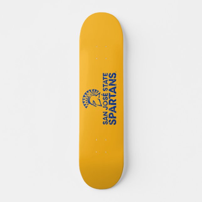 San- JoseStaat Spartans Logo Wordmark beunruhigt Skateboard (Vorne)