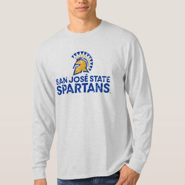 San- JoseStaat Spartans Logo Wordmark beunruhigt T-Shirt (Vorderseite)