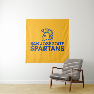 San- JoseStaat Spartans Logo Wordmark beunruhigt Wandteppich