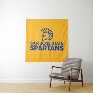 San- JoseStaat Spartans Logo Wordmark Wandteppich