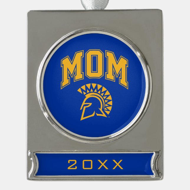 San- JoseStaat Spartans Mama Banner-Ornament Silber (Vorderseite)