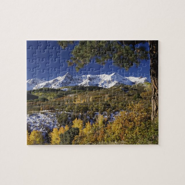 San Juan Berge und Aspen Bäume in Fallfarbe Puzzle (Horizontal)